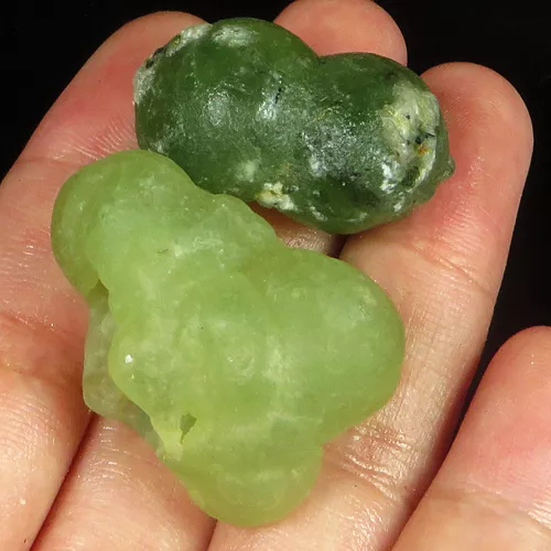 Shola Vrai 171,95 Carats Naturelle Vert Prehnite 2 Pièce De Mali