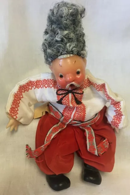 VINTAGE RUSSIAN UKRAINIAN SOVIET DOLL TOY 1960s USSR VILLAGE MAN COSSACK