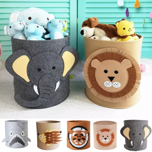 Felt Basket Animal Design Storage Basket Toy Laundry Hamper Toys Baby Laundry