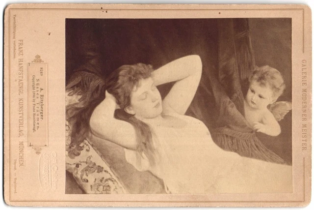 Fotografie Franz Hanfstaengl, München, Gemälde Süsses Träumen, nach A. Ritzberg