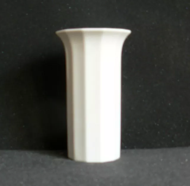 Rosenthal Studio-Linie Polygon Weisse Vase Porzellan 50Er 60Er  15Cm