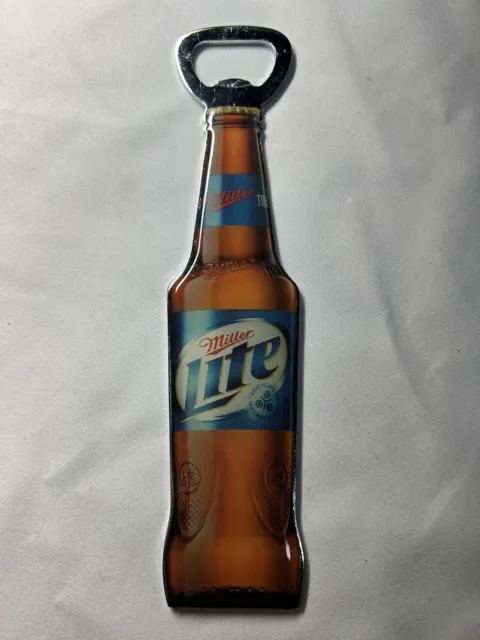 Miller Lite Metal Beer Opener in Shape of 6 1/2” Bottle NEW