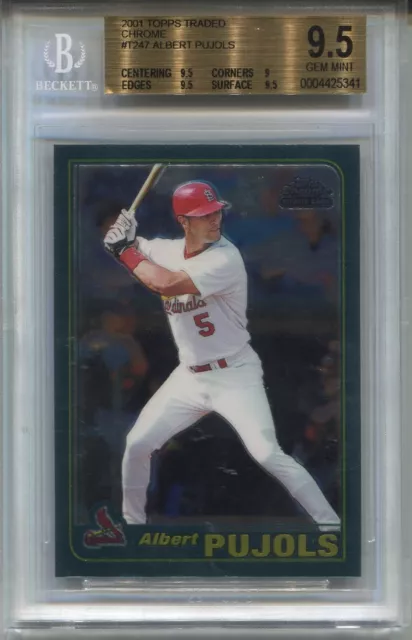 2001 Topps Traded Chrome #T247 Albert Pujols Rookie Card Graded BGS 9.5 Gem Mint