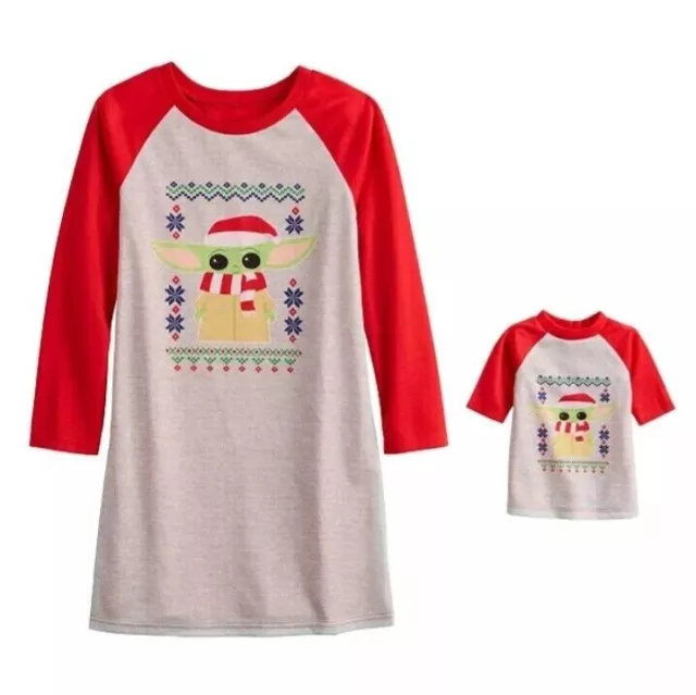 Girl Size 6 Jammies for Families Mandelorian  Nightgown with Matching Doll Gown