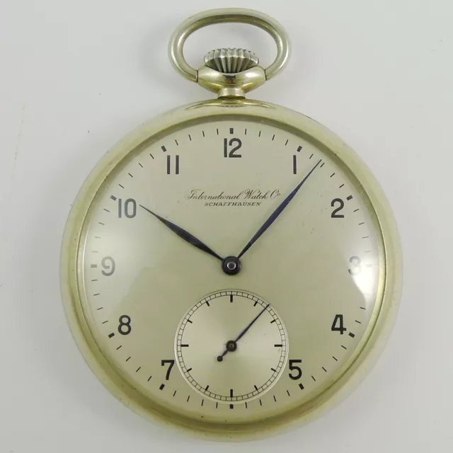 IWC Schaffhausen ART DECO Frackuhr Taschenuhr unpolierter Originalzustand 1930er