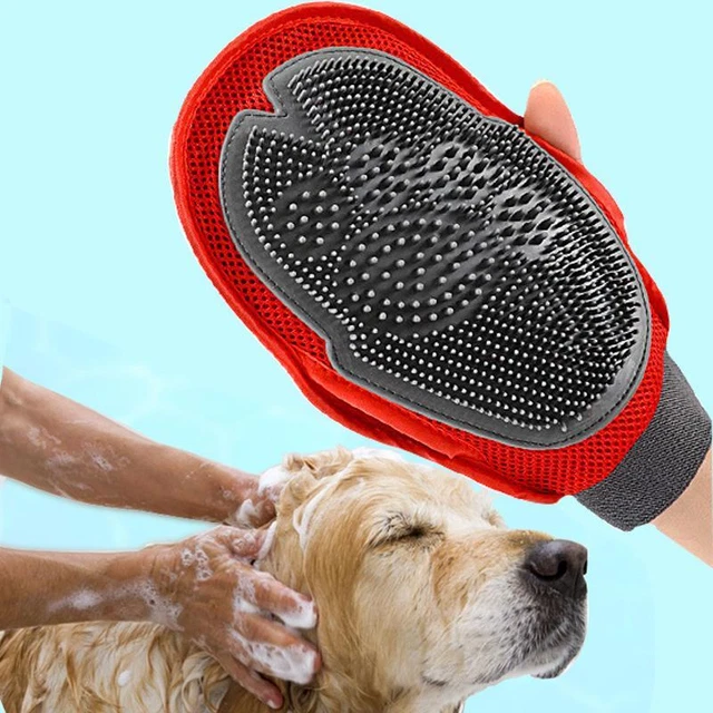 Dog Fur Grooming Massage Brush Pet Glove Brush Dog Grooming Mitt, Massage Mitt