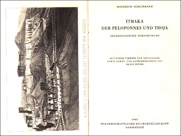 Heinrich Schliemann - Ithaka Peloponnes und Troja - Erstausgabe 1869 REPRINT