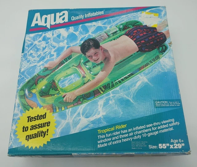 VINTAGE AQUA QUALITY Inflatables Tropical Rider See Thru Window Pool