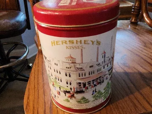 Vintage 1990 Hershey's Kisses Hometown Series #4 Collectible Metal Tin Canister