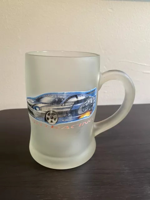 Rare Vintage Ford Racing Fpv Fpr Frosted Beer Glass Stein Bar Mancave Collector