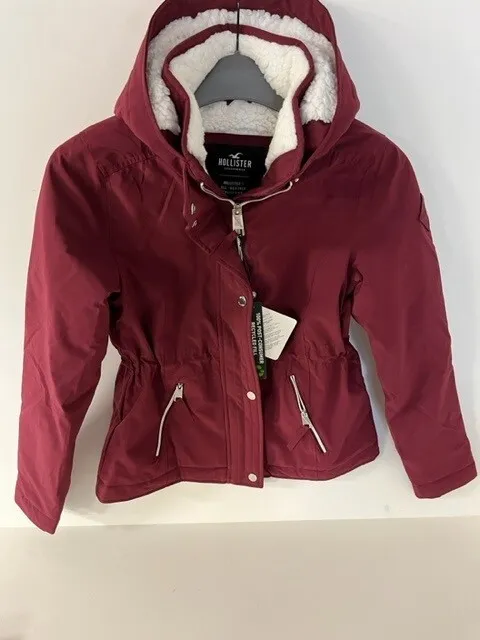 Hollister All Weather Women's Jacket, Wine, Extra Small, New