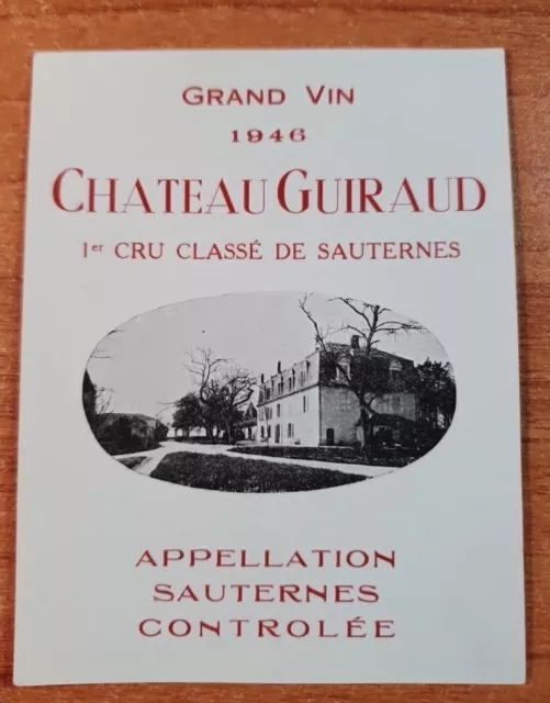 Etiquette de vin/ Wine Label GUIRAUD 1946 (Négociant) neuve