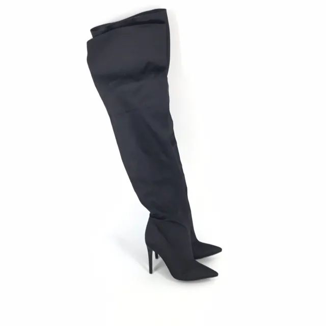 Kendall & Kylie Alexx II Over The Knee Boot Satin Black SIZE 7M