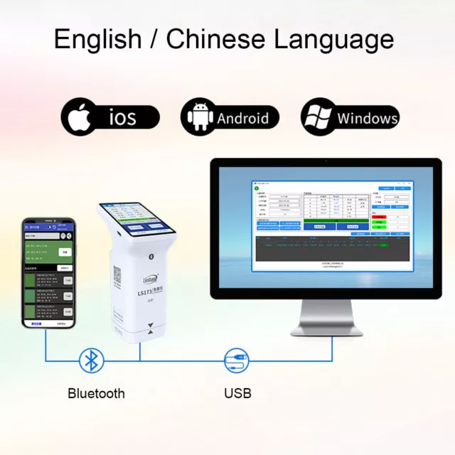 Digitales Farbmessgerät Color Analyzer D/8° Farbdifferenzmessgerät 8mm USB/BT 2