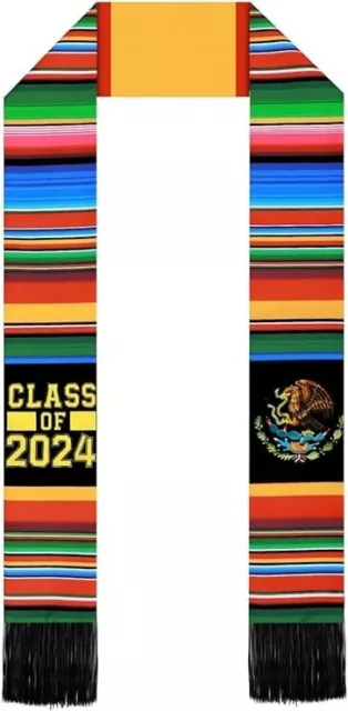 Deluxe Mexican Graduation Sash Stole Class of 2024 - Authentic Mexican Art