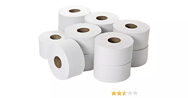 2 Ply White 150m Mini Jumbo Toilet Roll x 12 (60MM Core)