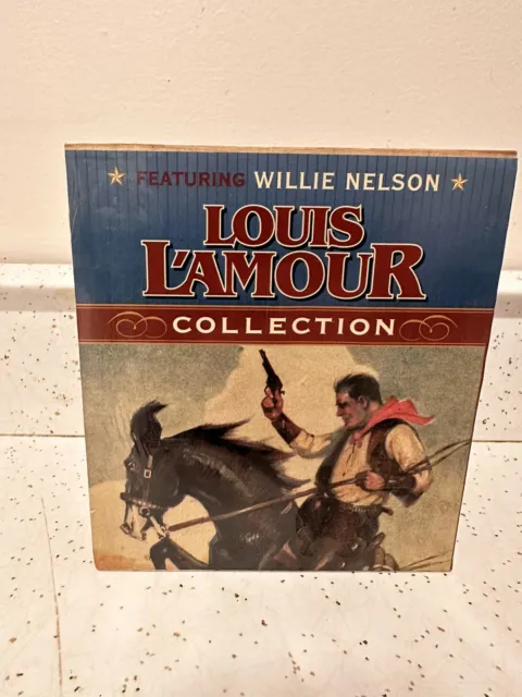Louis L'amour Audio Book Wooden Box Set Featuring Willie Nelson - 7 Stories