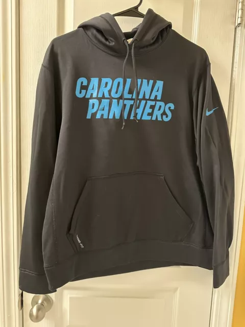 Carolina Panthers Sweatshirt Mens Medium Black Pullover Hoodie NFL Football Nike