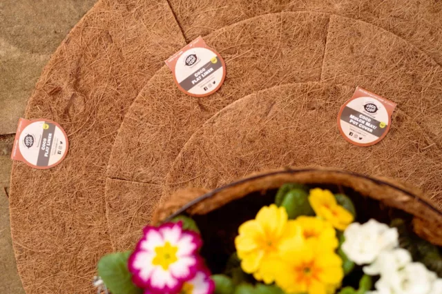 Coco & Coir Hanging Basket Liner, Coco Fibre Flat Coir Liners for Wall Baskets