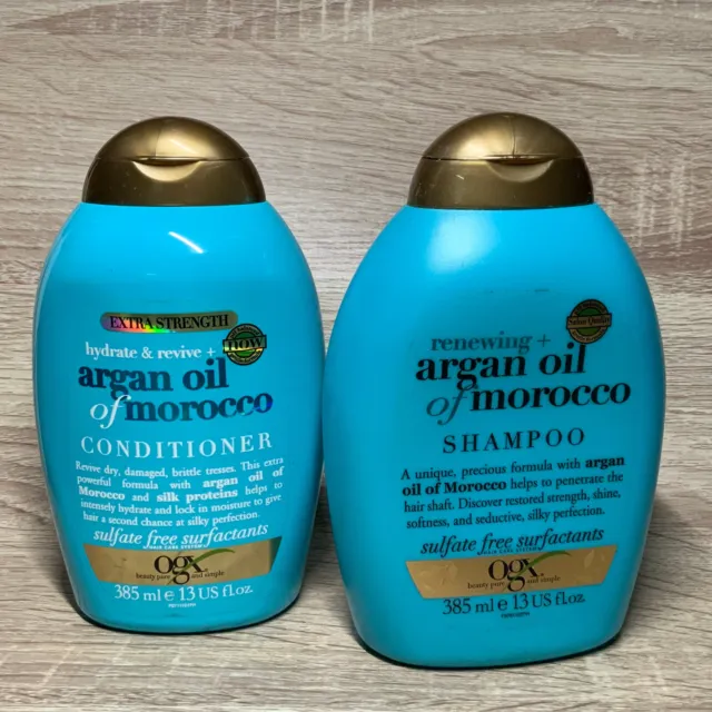 ORGANIX Ogx Shampoing + Apres Shampooing Argan Oil Morocco Lot 2 X 385 ml