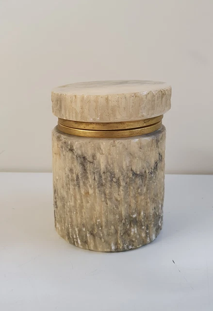 SCATOLA PORTAGIOIE  IN ALABASTRO MADE IN ITALY anni '60 diametro 8,5 cm altezza