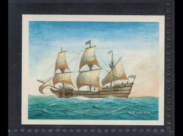 MAYFLOWER, Pilgrims to USA - Maritime History - 30 + year old English Card # 3
