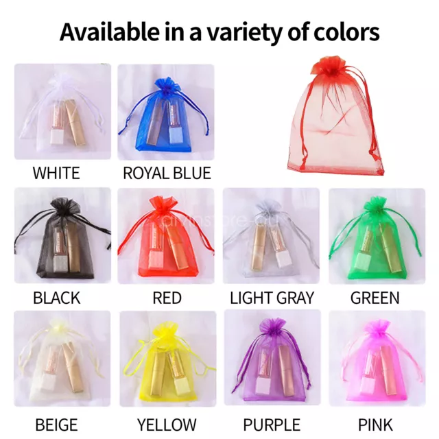 100/200Pcs Organza Bag Sheer Bags Wedding Candy Jewellery Packaging Gift Pouch 2