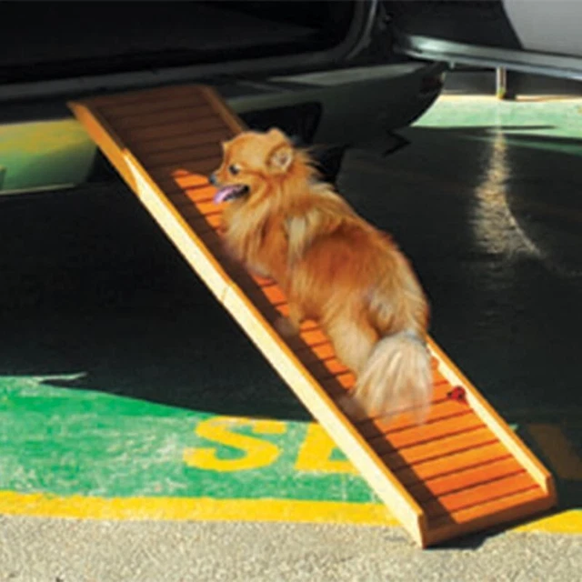 Práctica rampa plegable para perro madera robusta estable flexible calidad universal