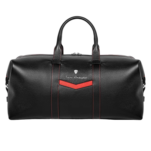 TONINO LAMBORGHINI ITALIAN Leather Duffle Bag - Red, Elegant w/ Dust