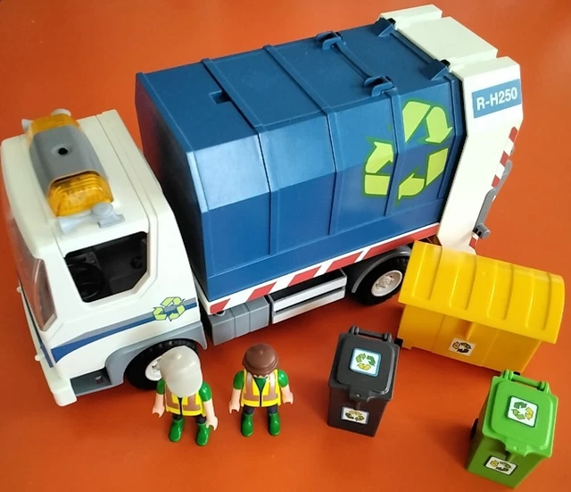 PLAYMOBIL 4129 CITY Action Recycling Truck Lorry Flashing Lights 2 Men