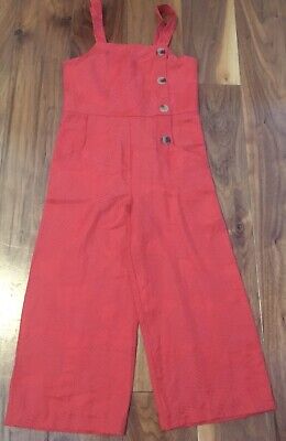 Beautiful Little Girls Red Zara Jumpsuit Play Suit Age 7 Great Condition!