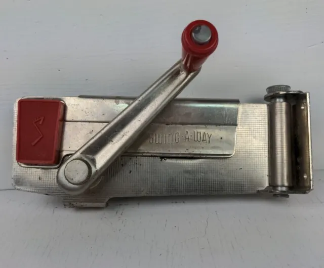 Vintage Can Opener Swing-A-Way Wall Mount Red Silver