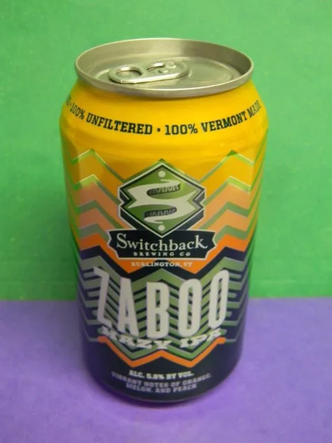 Sharp New Craft Switchback Zaboo Ipa Beer Can Burlington Vermont Painted Label