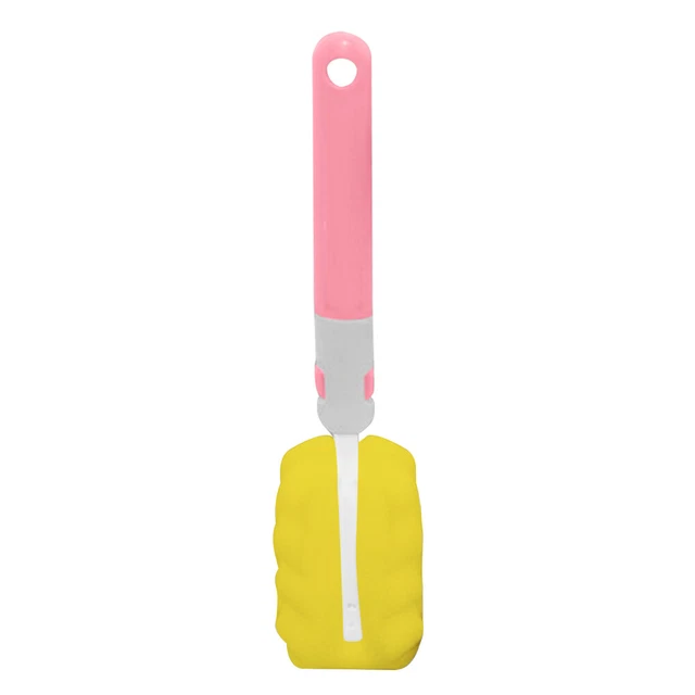 Cepillo de biberón especial con esponja limpia desmontable alargada de 30 cm (rosa)