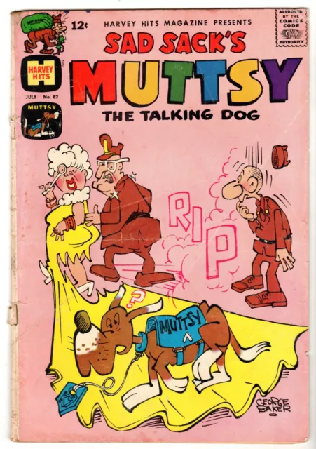 Harvey Hits #82 Featuring Sad Sack' Muttsy, Very Good Condition