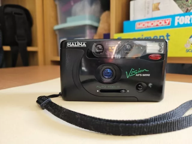 Halina Vision AFS Mini Remote Black 35mm Film Camera Made In Hong Kong