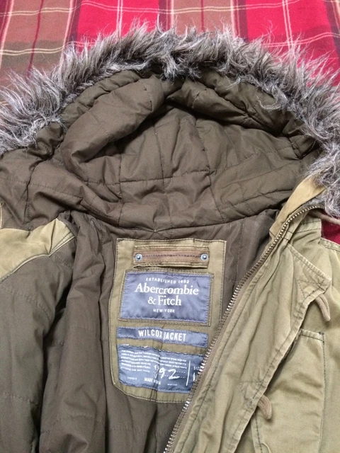 ABERCROMBIE AND FITCH Wilcox Parka Jacket Army Green Large 175.00