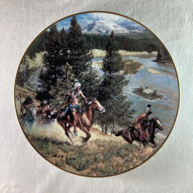 THE WEST OF Frank McCarthy THE HOSTILE THREAT Plate Hamilton Collection RARE