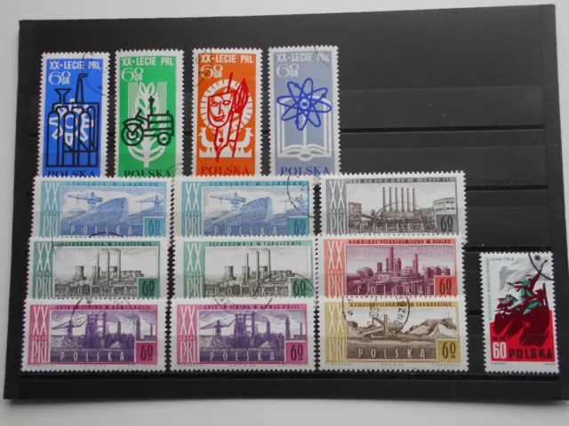 Briefmarken Polen Polska 1964 Mi-Nr. 1503 - 1512 und 1513 gestempelt mit Zugabe