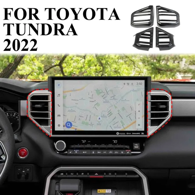 Carbon Fiber Dashboard Side Air Vent Outlet Cover Trim For Toyota Tundra 2022+