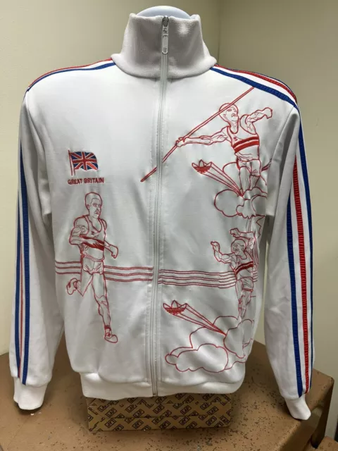 Adidas GB Great Britain Daley Thompson Olympics Tracksuit Top Jacket Med / Large