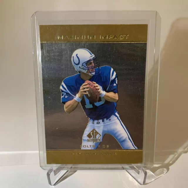 1998 SP Authentic Maximum Impact Peyton Manning Rookie RC • #SE11 (Error card) 1998 SP Authentic Maximum Impact Peyton Manning Rookie RC • #SE11 (Error card)