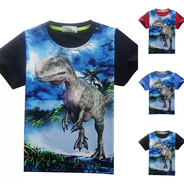 Dinosaur TRex T-Shirt Kids BoysGirls Short Sleeve Shirts Summer Tops Tee Blouse우