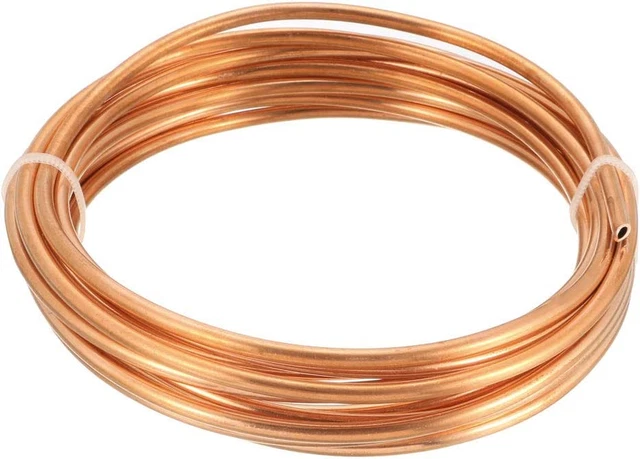 Uxcell Refrigeration Tubing, 1/8" OD X 5/64" ID X 9.8 Ft Soft Coil Copper Tubing