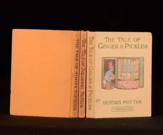 c1930 3vol Tales of Beatrix Potter Timmy Tiptoes Squirrel Nutkin Ginger Pickles