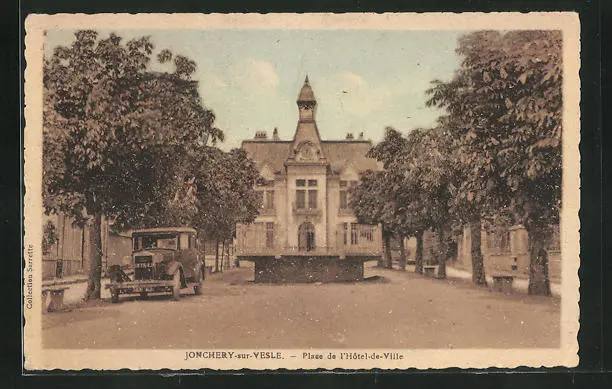 CPA Jonchery-sur-Vesle, Place de l'Hotel de Ville