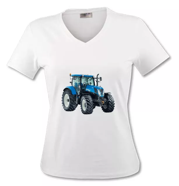 T-shirt Femme Tracteur Bleu - du S au XL