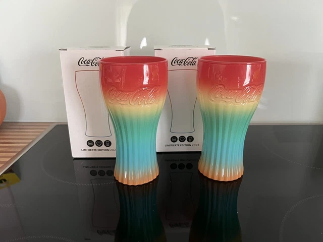 2 Coca Cola Regenbogen Gläser / McDonalds CocaCola Regenbogenglas 2023