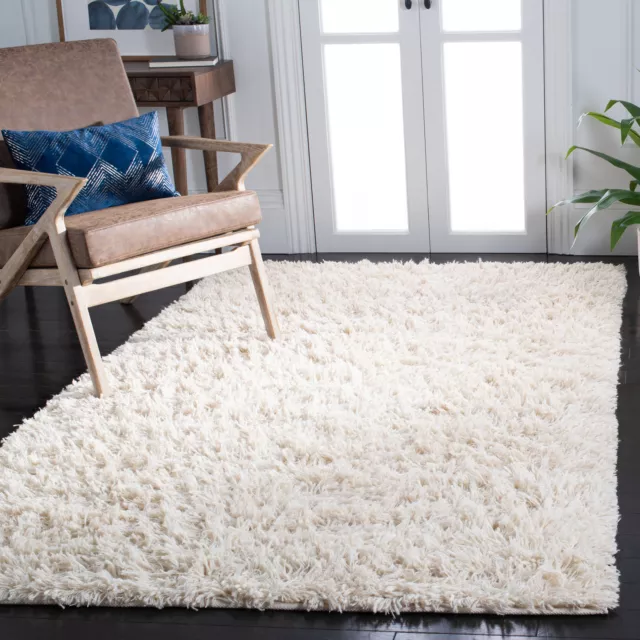 Safavieh Hand-Tufted IVORY Plush Shag Wool Area Rugs - SG731A