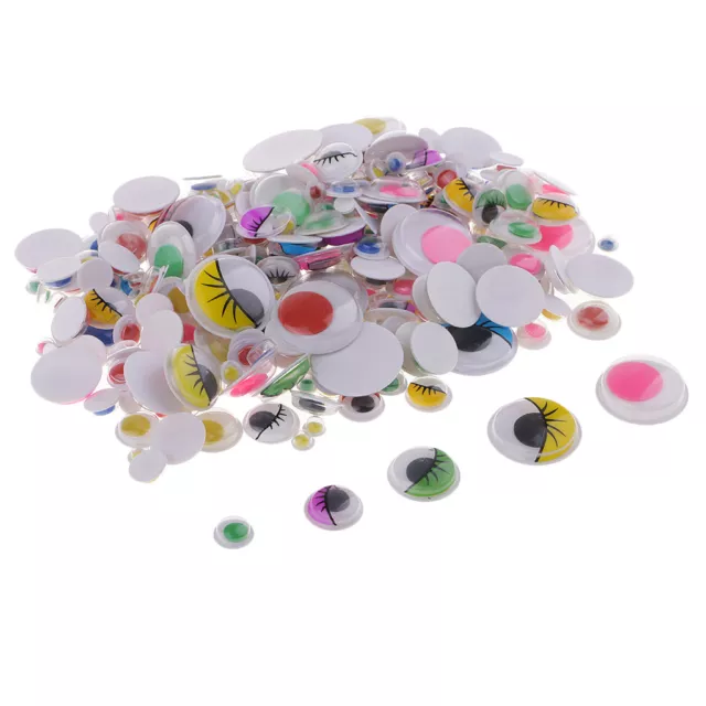 300pc 6-35mm DIY Self-adhesive Wiggly Googly Eyes DIY Doll Toys Scrapbooking